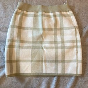 Green and white skirt